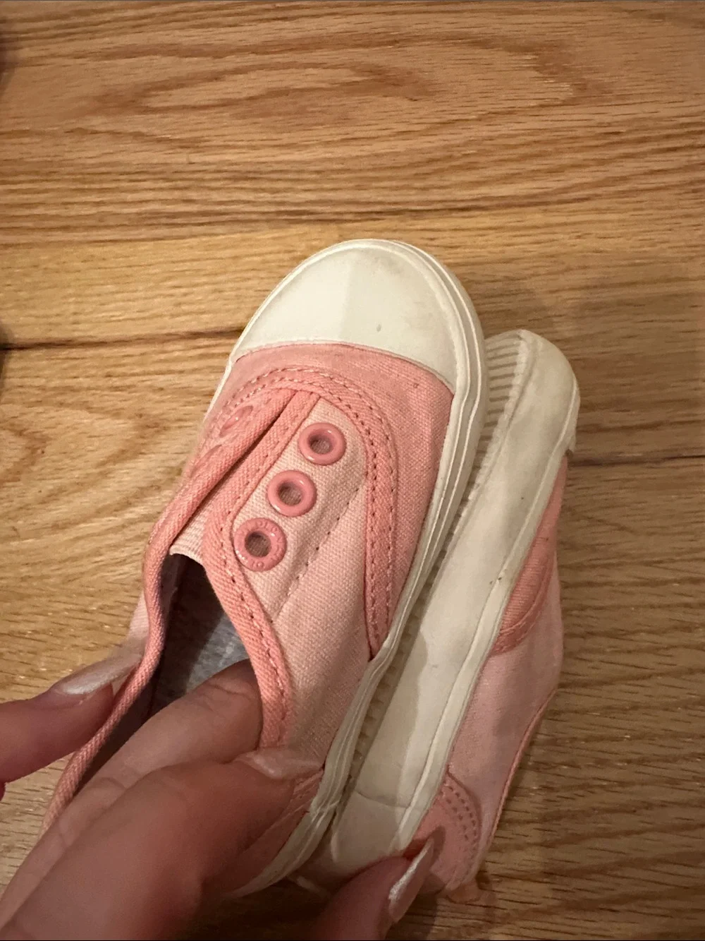 Old Navy Peach Slip-On Canvas Sneakers for Kids